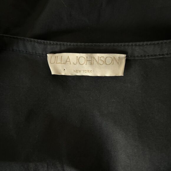 Ulla Johnson Carina Puff Sleeve Midi Dress in Black 100% Cotton Size 8 - Picture 5 of 6